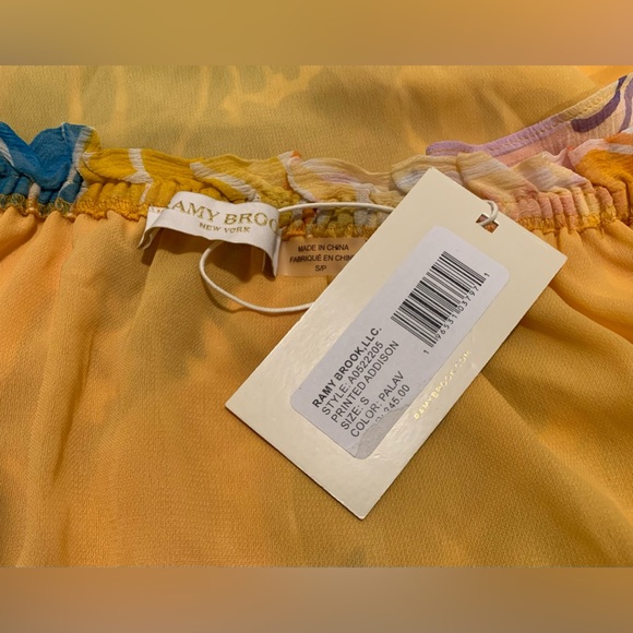 Ramy Brook Addison Floral Off the Shoulder 100% Silk Top Size Small NWT - Picture 10 of 16